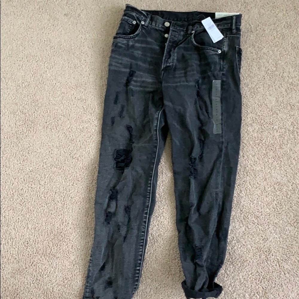 High rise girlfriend jeans